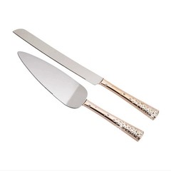 «Galaxy» Rose Gold Colored Cake Knife And Server Set With Crystals