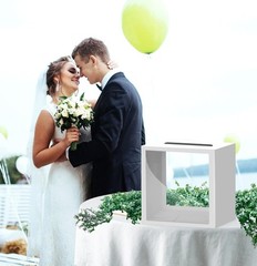 White Card Box for Party with Clear Window Box for Cards Receiving for Weddin…