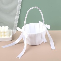 Wedding Flower Basket, Ivory White