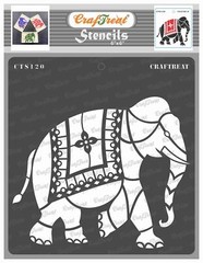 CrafTreat Indian Elephant Stencils for Painting on Wood, Wall, Tile, Canvas, …
