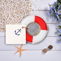 PartyTalk 50pcs Nautical Wedding Favors Lifesaver Bottle Opener with Anchor