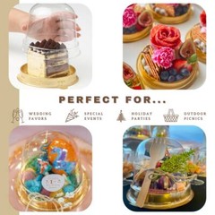 Charcuterie Dome Containers Cups with Mini Wooden Forks for Food Favor Dessert