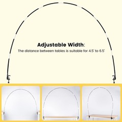 Voircoloria 13ft Table Balloon Arch Kit, 4.5 to 6.5 feet, Black