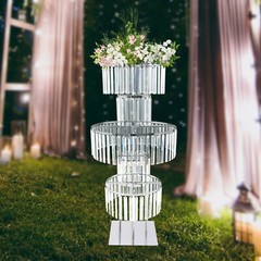 43.3in 6.5kg Round Flower Stand Desktop for Wedding Reception/Party/Home Decor