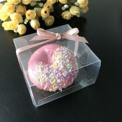 50x Clear Donut Favor Boxes Wedding Birthday Party Give Away Gift Box for Guests