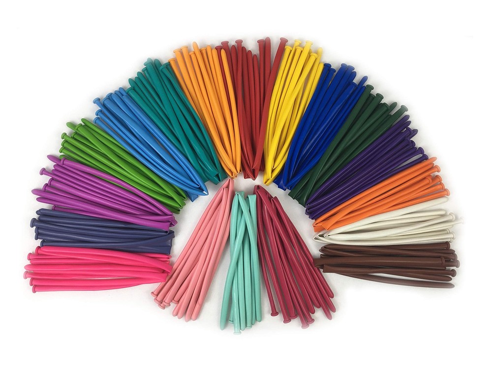 KADBANER 260Q Long Balloons 100 Pack latex 8.5 x 11 x 0.5 inches, Multi