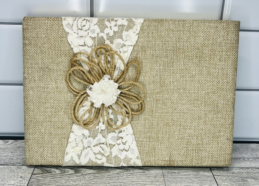 David Tutera Burlap and Lace Wedding Guest Book Special Event Occasions 60 Pages