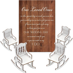 5 Pcs Memorial Table Sign for Wedding Memorial Chair Sign Wooden Wedding Table P