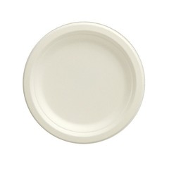 50 Round 7″ White Bagasse Sustainable Salad Plates Party Tableware Decoration