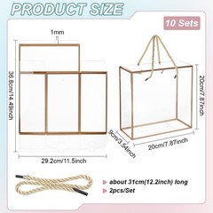 10 Packs Clear PET Plastic Gift Box 7.8×7.8×3.5 Inch Treat Gift Boxes W/ Gold