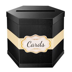 Card Box Card Receiving Box with Ribbon 14x12x12 Inches Elegant Card Box Hold…