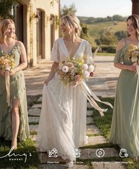 Powder Pink And Sand Beige Bridal Wedding Bouquet, Small 13”