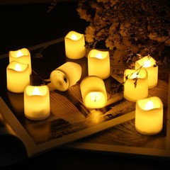 24/48PCS Flameless LED Tea Lights Votive Candles Lamp Decor Battery Operated Set