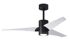 Matthews Fan SJ-BK-MWH-52 Super Janet three-blade ceiling fan in Matte Black fin