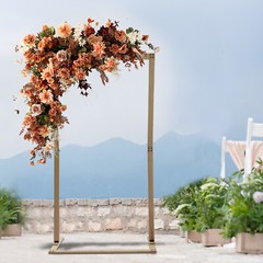 Polygonal Wooden Wedding Arch Flower Frame Backdrop Stand Birthday Venue Arbor