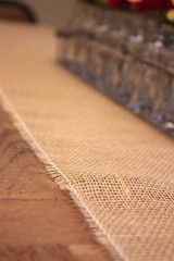 Burlap Rustic Wedding Party Country Barn Table Runners Fringed Edges Choose Size