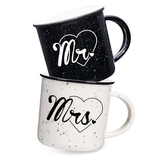 Mr and Mrs Mugs Set of 2 Coffee Mug 10 Ounce, Wedding Gift, His Mr & Mrs Set