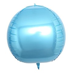 2 BLUE 18″ wide 4D Round Orbs Balls Mylar Foil Balloons Wedding Decorations