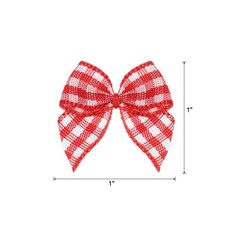 80Pcs Mini Gingham Ribbon Bow 1″ Checkered Ribbon Bows DIY Red and White