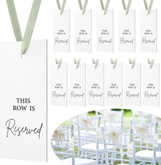 12 Pack Paper Reserved Chair Signs Hanging Wedding Reserved Seating Signs Bulk f