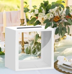 White Card Box for Party with Clear Window Box for Cards Receiving for Weddin…