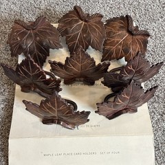 Pottery Barn Maple Leaf Place Card Holders Set Of 8 B28