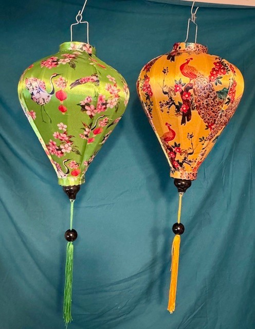 2pc, 18» AUTHENTIC VIETNAMESE SILK LANTERN