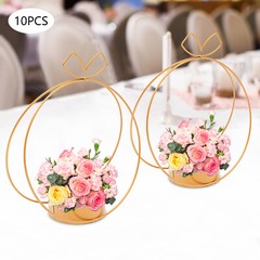 Elegant Wedding Centerpieces Party Decor 10Pc Metal Geometric Gold Centerpiece