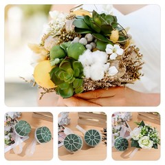 4Pcs Reusable Bridal Bouquet Holders Plastic Flower Arrangement Handle Green