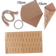 50/100 Vintage Cones Kraft Paper Bouquet Candy Boxes Wedding Party Gifts Flower