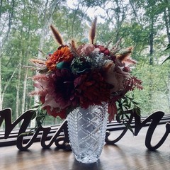 Beautiful Bridal Wedding Bouquet Budget Handmade Faux Floral Orange Purple Pink