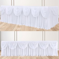 gogoparti White Tutu Table Skirts 108″ x 30″ (Rectangular), Classical