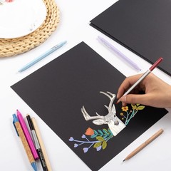30 sheets Cardstock Paper 8 1/2 x 11 Inches for Crafts 8.5 x 11 Inches, Black