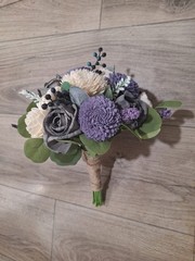 Lavender Gray Bridal Bouquet Sola Wood Bridesmaid Natural Purple Wedding Flowers