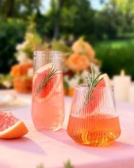 48 Pack Disposable Ribbed Origami Ripple Plastic Glasses Set – 24 Clear48Pack