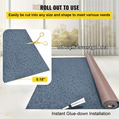 Gray Marine Carpet 6 ft x 13.1 ft Boat Carpet Rugs Indoor Outdoor Rugs for Patio