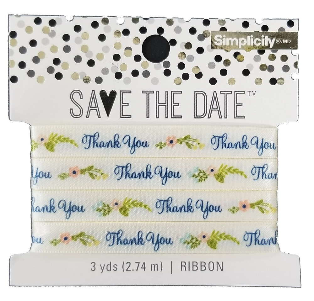 Thank You Printed Ribbon (3 yards)