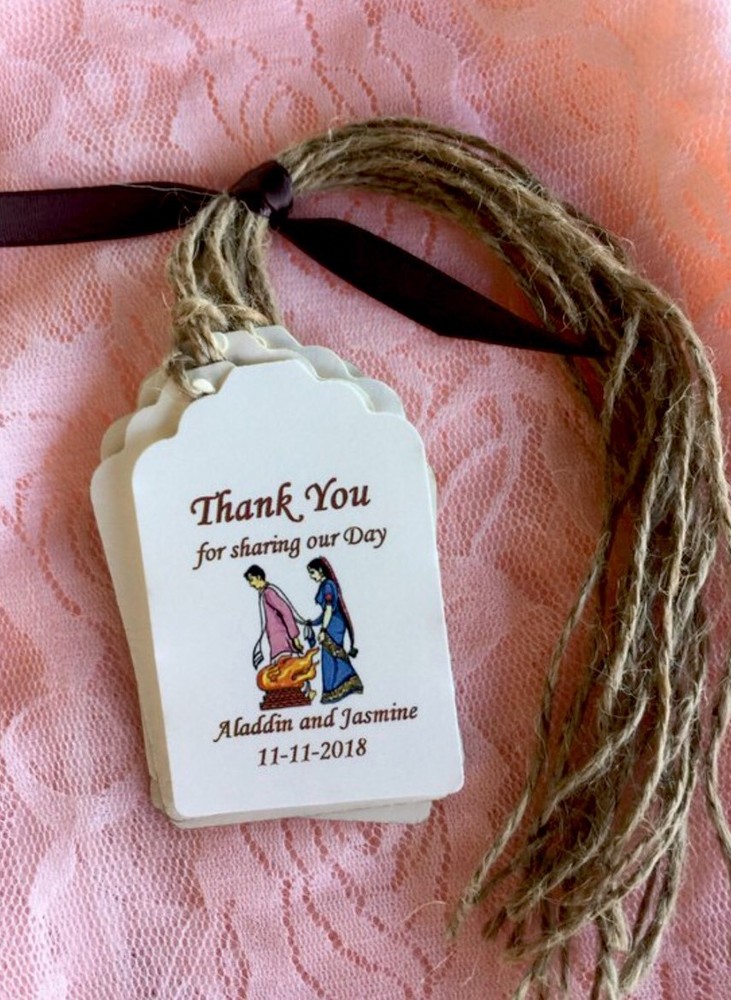 Mandala Indian India Custom Personalized Wedding Favor Hang Tag Favors Set (15)