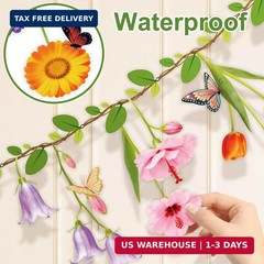 2PCS Flower Banner Reusable Wildflower Garland Floral for Spring Party Enchanted