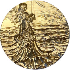 Lady by the Sea, beautiful textured 3D design – Wax Seal Stamp Head, 1″ diameter