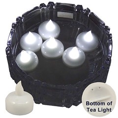 NEW 6 White Led Floating Floral Tea Light Candle for Wedding Centerpiece Decor