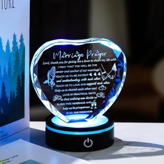 Crystal Heart Anniversary Gift with LED Base