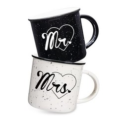 Mr and Mrs Mugs Set of 2 Coffee Mug 10 Ounce, Wedding Gift, His Mr & Mrs Set