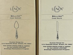 Lenox “Bellina” Wedding Cake Knife And Server Set Stainless Steel Blade w/Boxes
