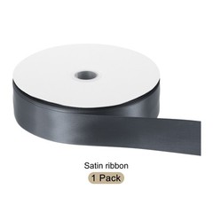 100 Yard Satin Ribbon Double Sided Grosgrain Silk Ribbon, 1.5″/Steel Blue