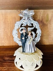 Vintage Mid Century Wilton Wedding Cake Topper Hong Kong 8″