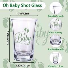 MEPIG 25 Set Baby Shower Favors for 25 Guests, Oh Shot Glasses