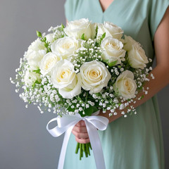 7-Pcs 21” Secure-Stem Realistic Artificial White Babys Breath (Gypsophila) Flowe