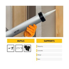 Sikaflex 1a 20 oz Sausage Kit with AWF PRO Caulking Gun – White, Pack of 1