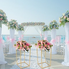 Gold Flower Stand Wedding Metal Floral Balloon Decoration Column Party Supplies